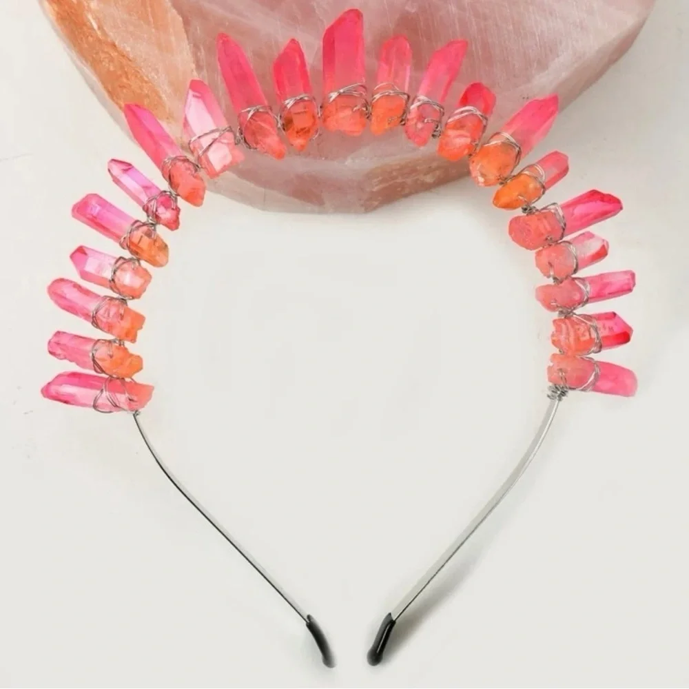 Enchanting Pink Crystal Goddess Headband – Unleash Your Inner Royalty! New Crown